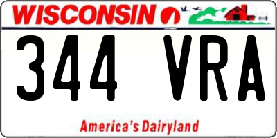 WI license plate 344VRA