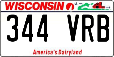 WI license plate 344VRB