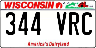 WI license plate 344VRC