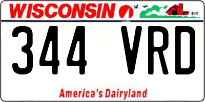 WI license plate 344VRD