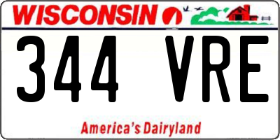 WI license plate 344VRE