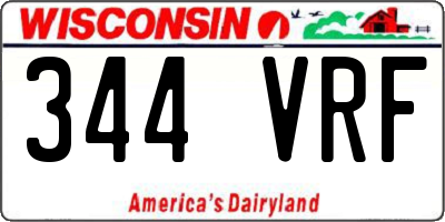 WI license plate 344VRF