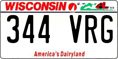 WI license plate 344VRG
