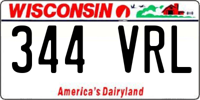 WI license plate 344VRL