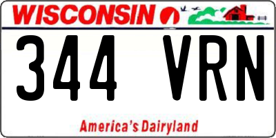 WI license plate 344VRN