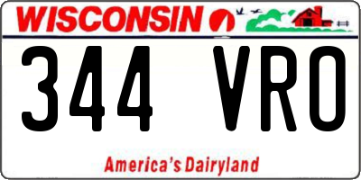 WI license plate 344VRO