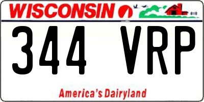WI license plate 344VRP