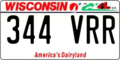WI license plate 344VRR