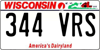 WI license plate 344VRS