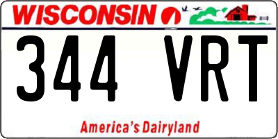 WI license plate 344VRT