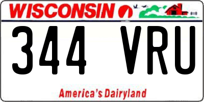 WI license plate 344VRU