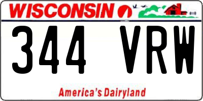 WI license plate 344VRW