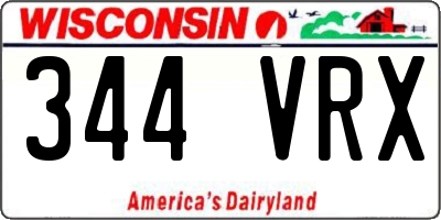 WI license plate 344VRX