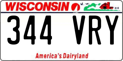 WI license plate 344VRY