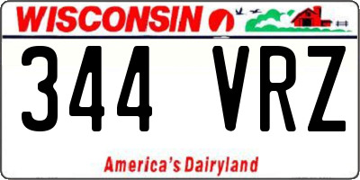 WI license plate 344VRZ