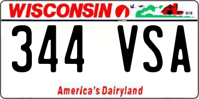 WI license plate 344VSA