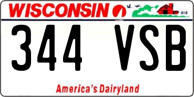 WI license plate 344VSB