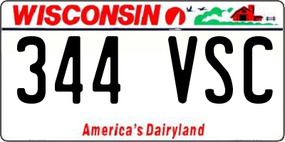 WI license plate 344VSC
