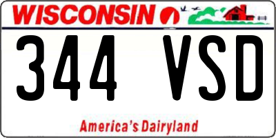 WI license plate 344VSD