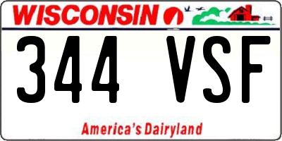 WI license plate 344VSF
