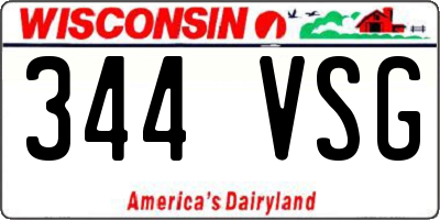 WI license plate 344VSG