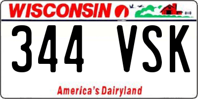 WI license plate 344VSK