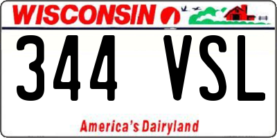 WI license plate 344VSL