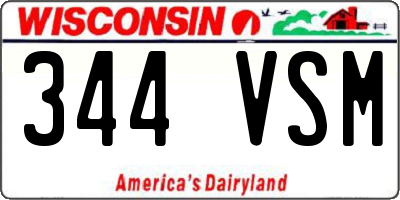 WI license plate 344VSM