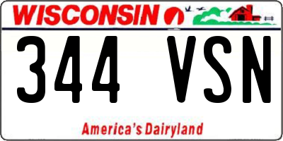 WI license plate 344VSN