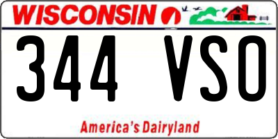 WI license plate 344VSO