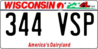WI license plate 344VSP
