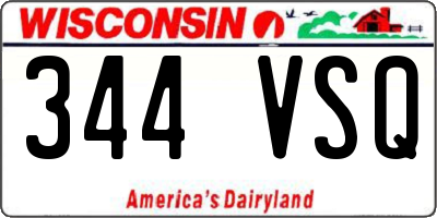 WI license plate 344VSQ