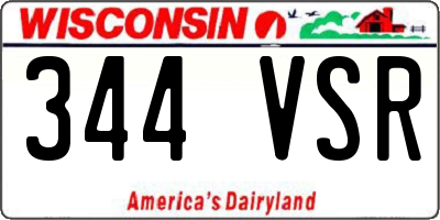 WI license plate 344VSR