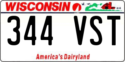 WI license plate 344VST