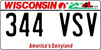 WI license plate 344VSV