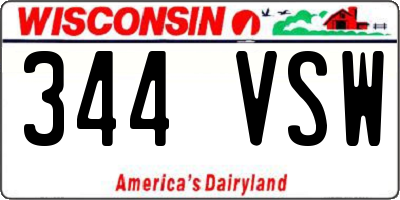 WI license plate 344VSW
