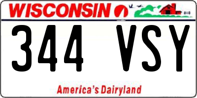 WI license plate 344VSY
