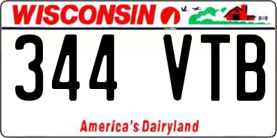 WI license plate 344VTB