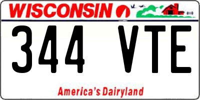 WI license plate 344VTE