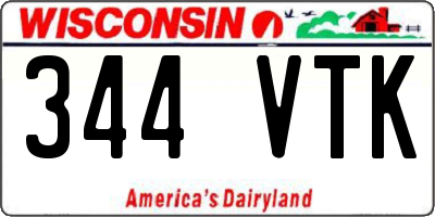 WI license plate 344VTK