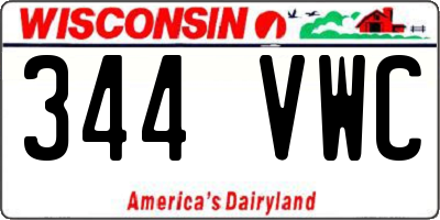 WI license plate 344VWC