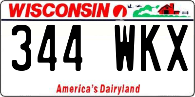 WI license plate 344WKX