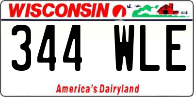 WI license plate 344WLE
