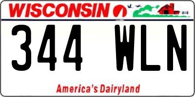WI license plate 344WLN