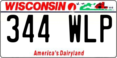 WI license plate 344WLP