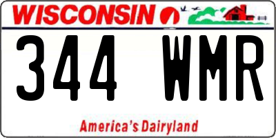 WI license plate 344WMR