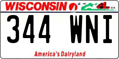 WI license plate 344WNI