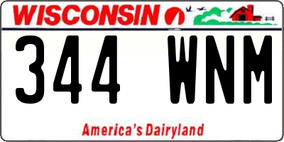 WI license plate 344WNM