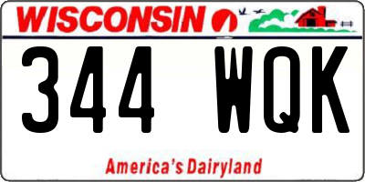 WI license plate 344WQK