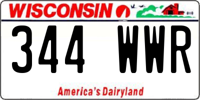 WI license plate 344WWR